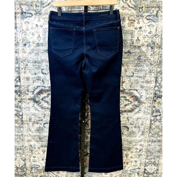 Vigoss Jagger Flare Dark Blue Denim Jeans Size 30 Mid-Rise Stretch Cotton Blend - Picture 2 of 15